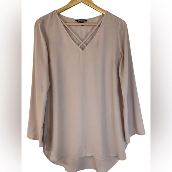 Express Dusty Pink Long Sleeve Tunic Size Medium - Picture 1 of 7
